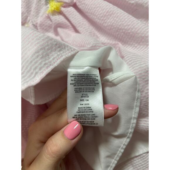 NWT Pippa & Julie Soft Pink Seersucker Colorful Tassels Nordstrom Size 12 Months - Picture 4 of 5